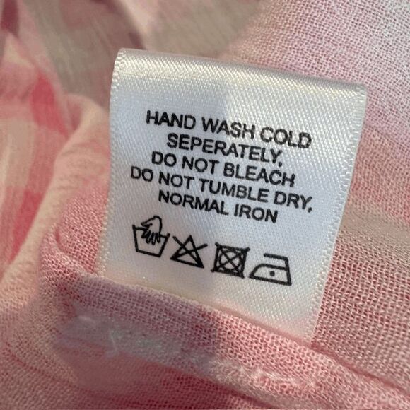 NEW! Playa Lucila Pink Check Maxi Slip Dress Smocked Elastic Back Straps Size XS - Picture 9 of 11